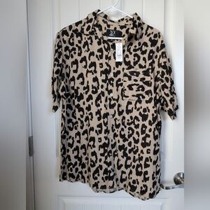 New York & Company Animal Print Shirt